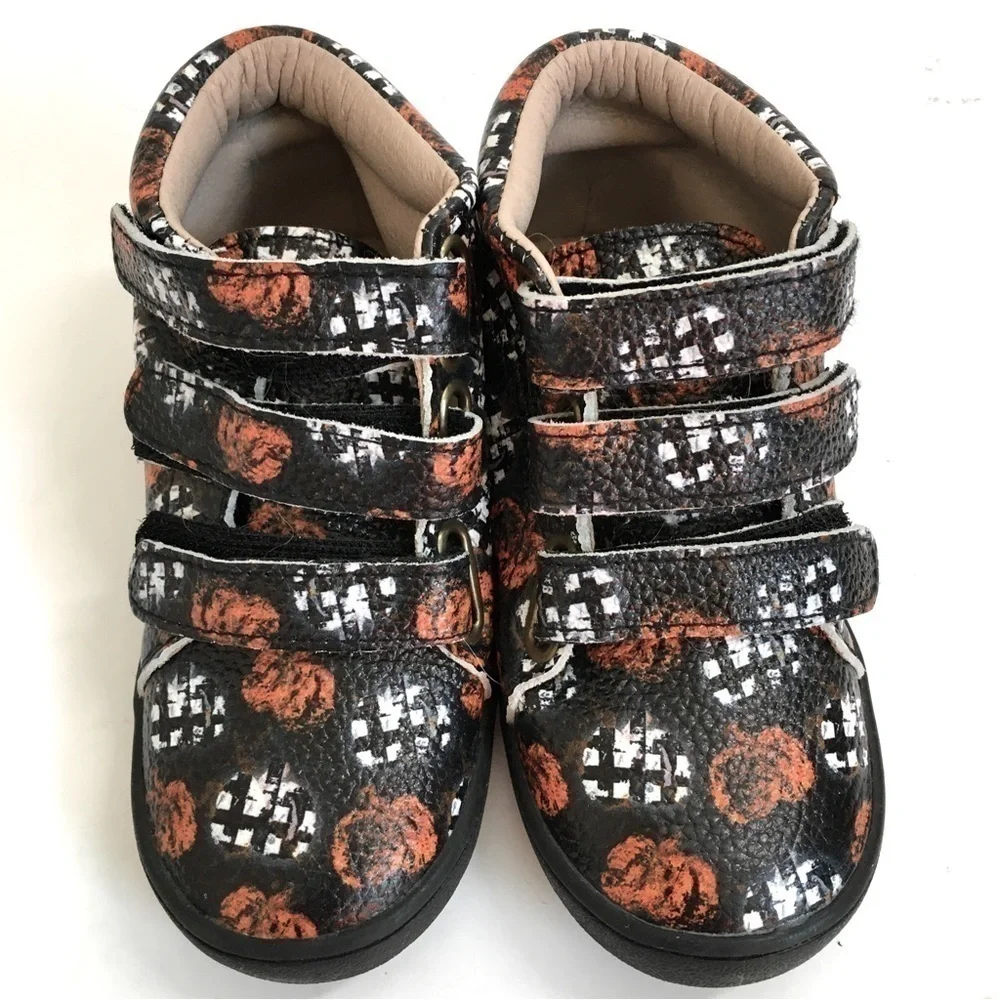 Fresh Feet Toddler Little Boy's Graffiti Graphic All Leather Ankle Boots Shoes